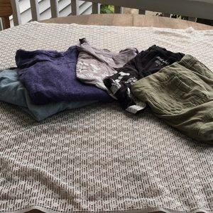 Sweaters . Tee shirts . Shorts